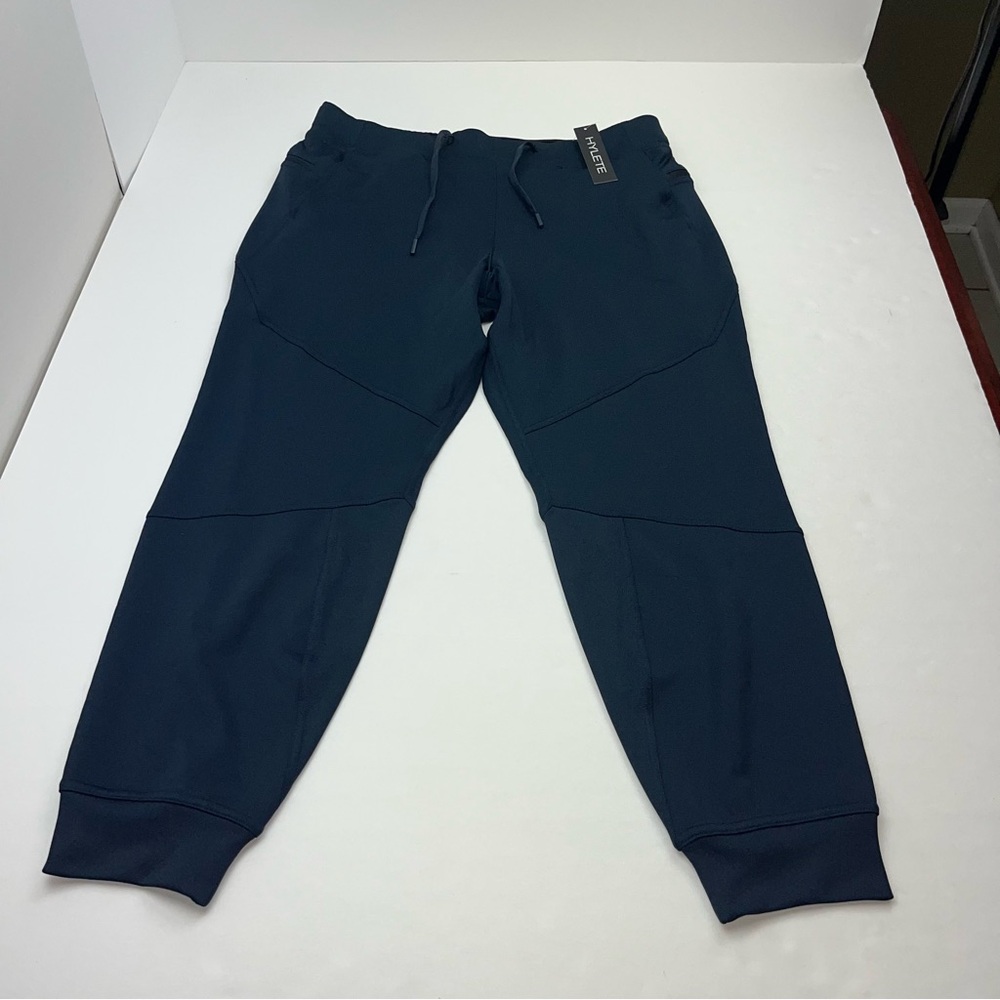 Hylete Mens Flexion II Pant Heather Navy Blue Pull-On Size Large Athletic NEW